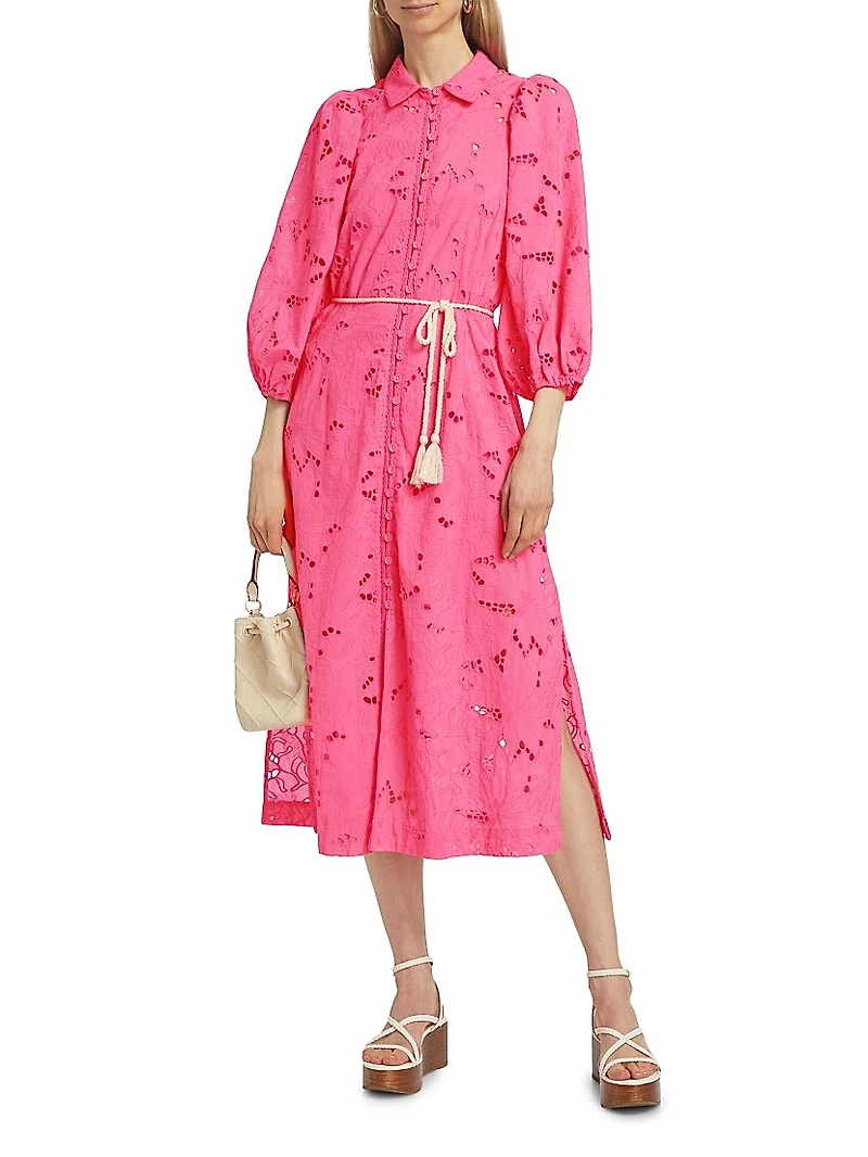 Corfu Eyelet Cotton Shirtdress