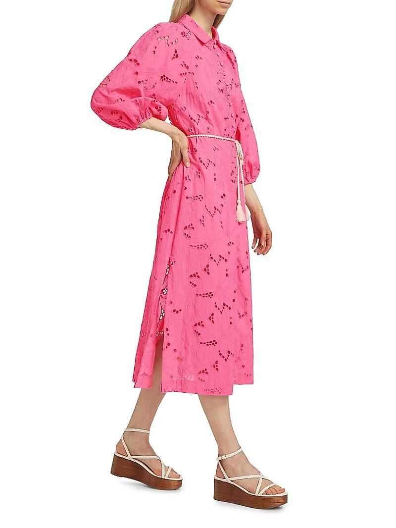 Corfu Eyelet Cotton Shirtdress