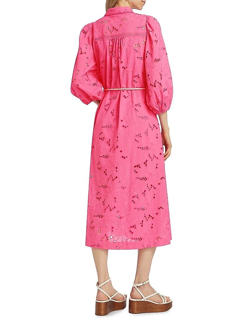 Corfu Eyelet Cotton Shirtdress