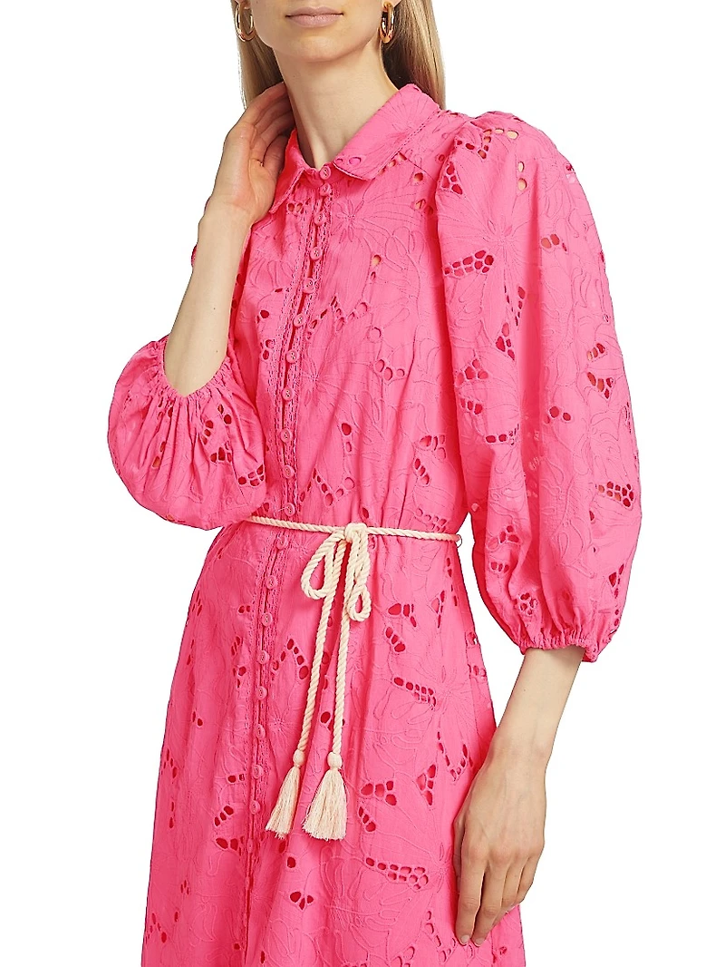 Corfu Eyelet Cotton Shirtdress