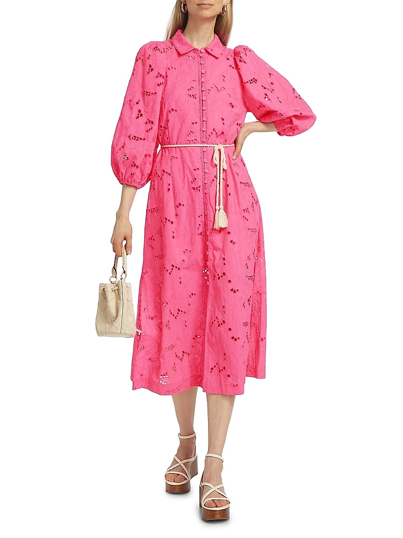 Corfu Eyelet Cotton Shirtdress