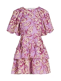 Reyna Floral Linen-Blend Minidress