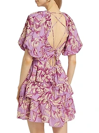 Reyna Floral Linen-Blend Minidress