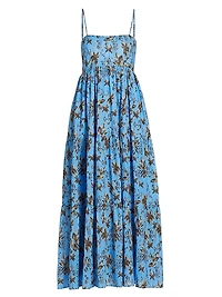 Paola Palm Cotton Maxi Dress