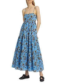 Paola Palm Cotton Maxi Dress