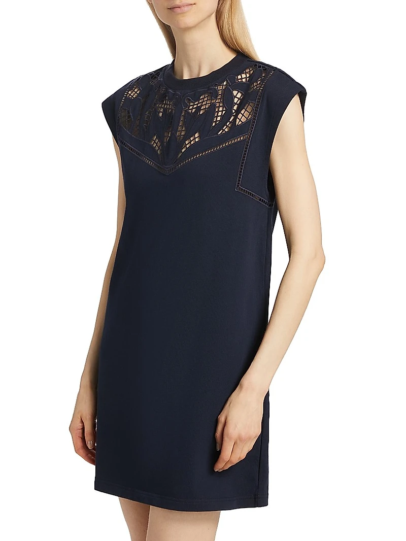 Malta Cotton Lace Yoke Minidress