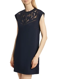 Malta Cotton Lace Yoke Minidress