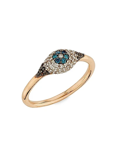Eye Light 18K Rose Gold & 0.22 TCW Diamond Ring