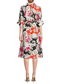 Cressida Belted Printed Silk Twill Shirtdress