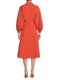 Belted Tech Cotton Taffeta Shirtdress