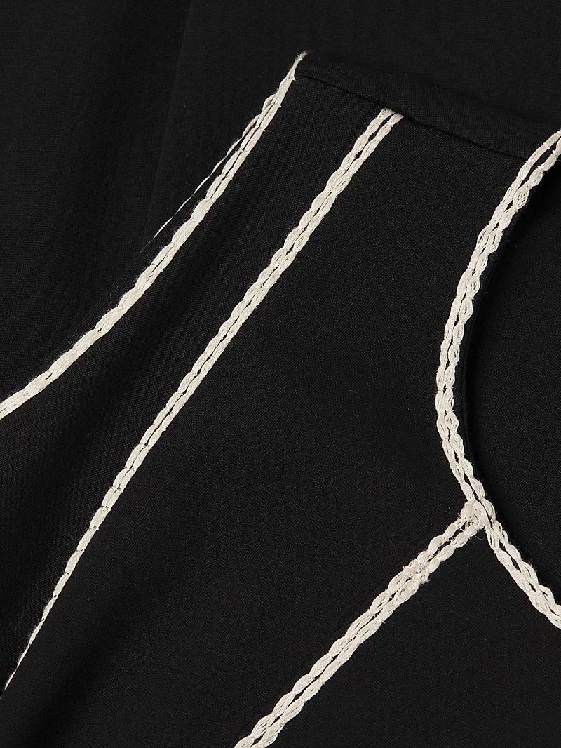 Pleated Compact Knit Midi-Dress