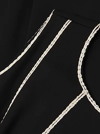 Pleated Compact Knit Midi-Dress