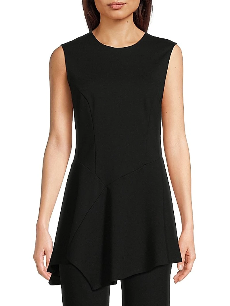 Asymmetric Compact Knit Top