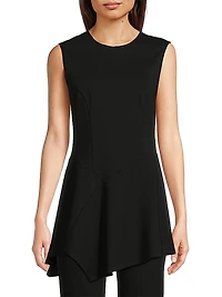 Asymmetric Compact Knit Top