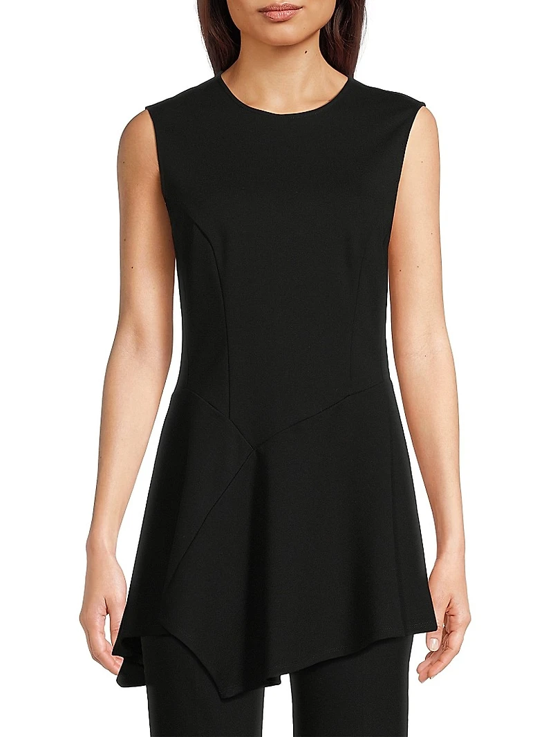 Asymmetric Compact Knit Top