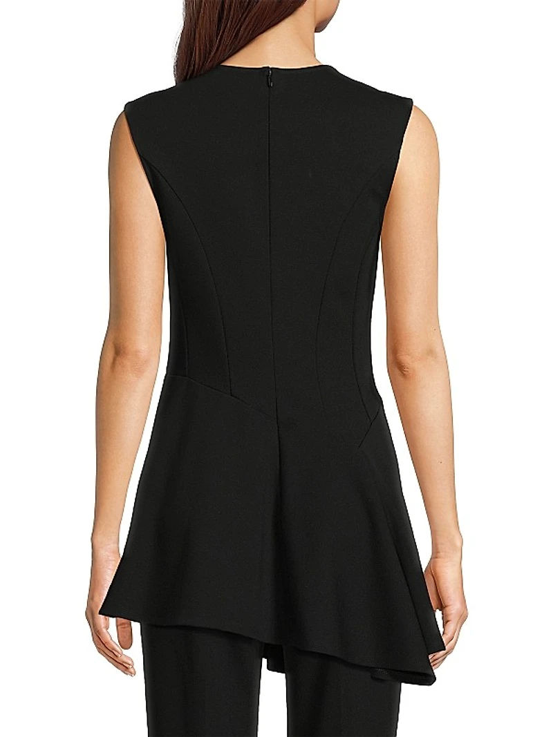 Asymmetric Compact Knit Top