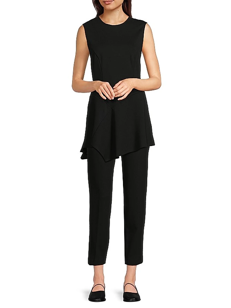 Asymmetric Compact Knit Top