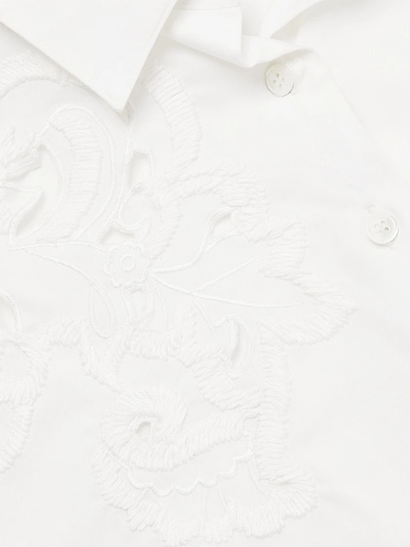 Embroidered Cotton Poplin Shirt