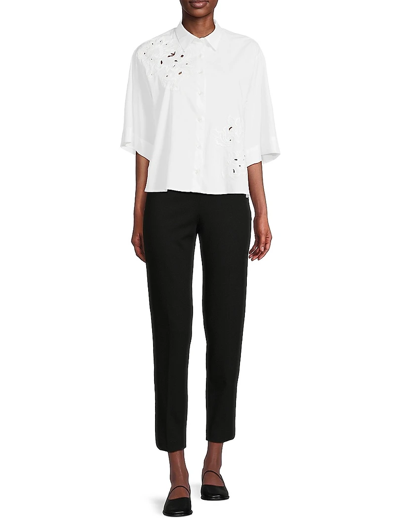 Embroidered Cotton Poplin Shirt