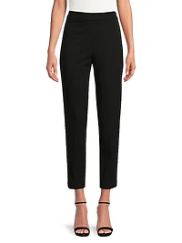 Compact Knit Straight-Leg Pants