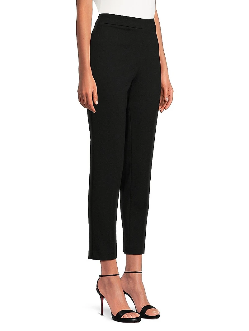 Compact Knit Straight-Leg Pants