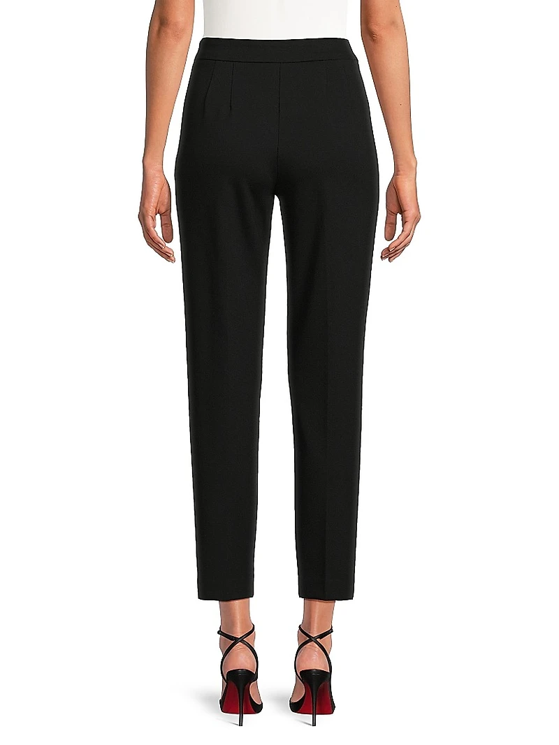 Compact Knit Straight-Leg Pants