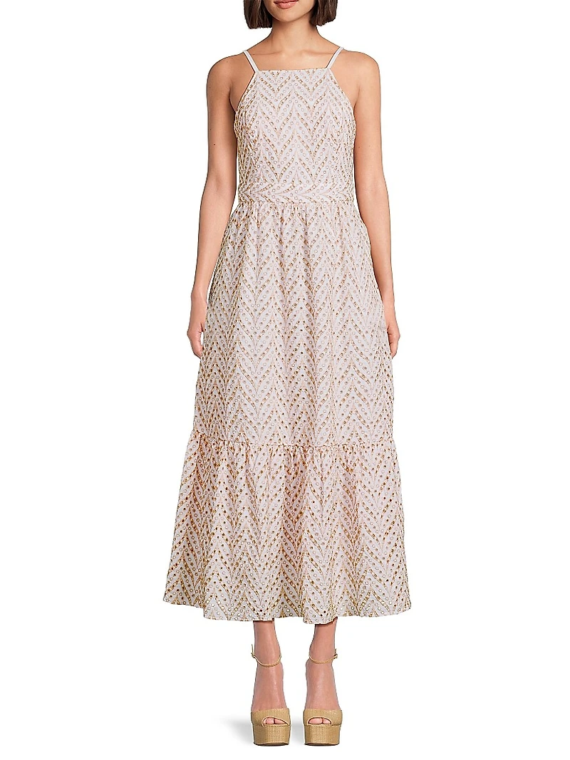 Charlese Eyelet Back Tie Maxi Dress