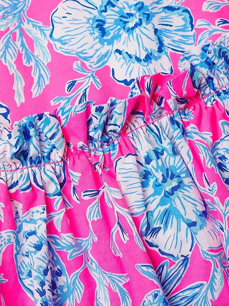 Nastia Floral Cotton Puff-Sleeve Minidress