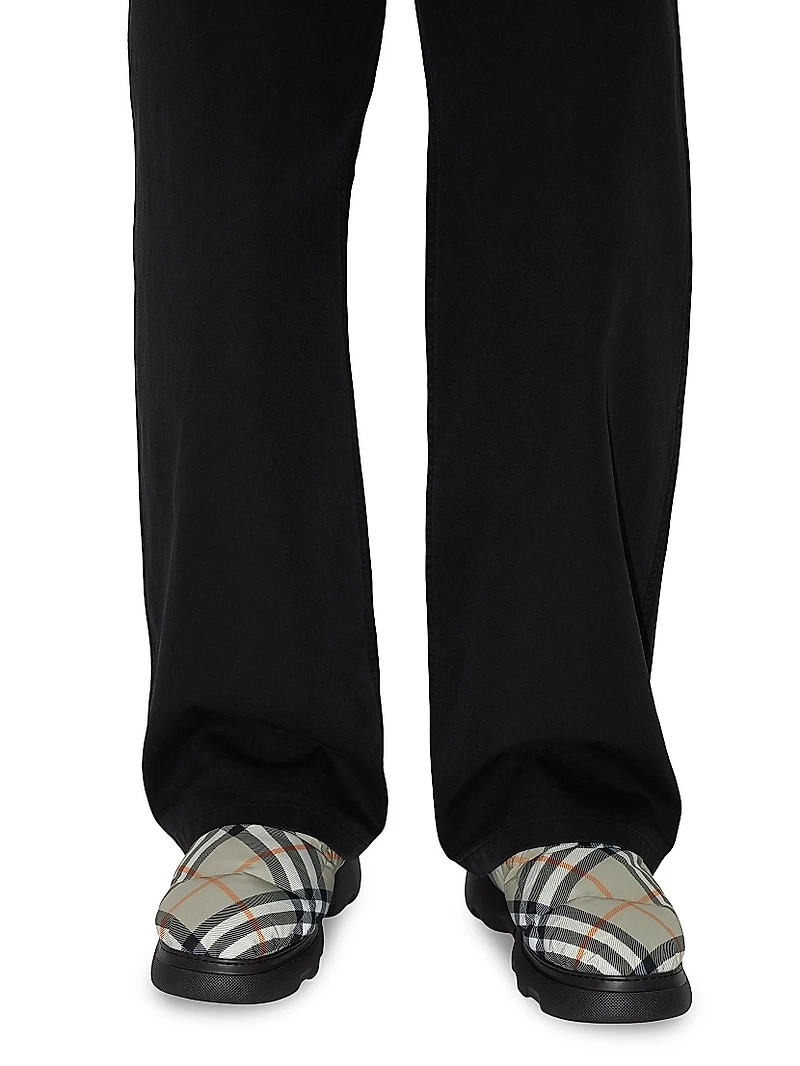 Pillow Check Nylon Mules