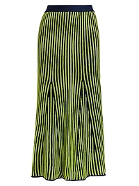 Marina Stripe Cotton Maxi Skirt