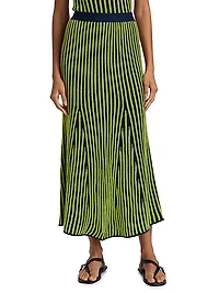 Marina Stripe Cotton Maxi Skirt