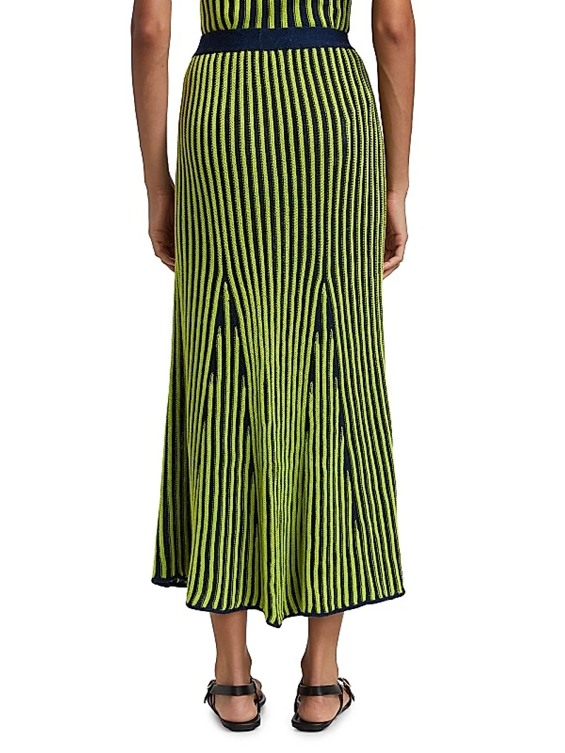 Marina Stripe Cotton Maxi Skirt
