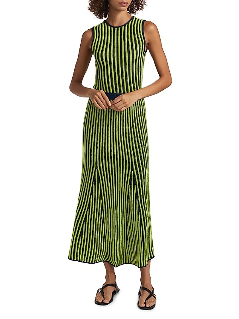 Marina Stripe Cotton Maxi Skirt