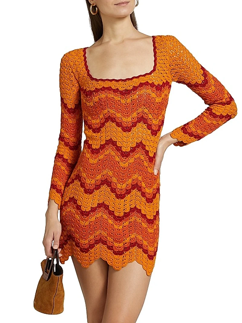 Sumac Crochet Chevron Minidress