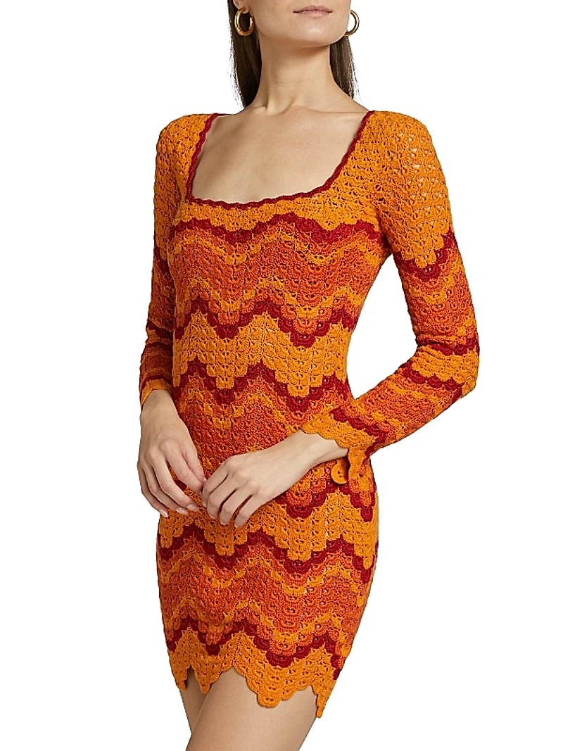 Sumac Crochet Chevron Minidress