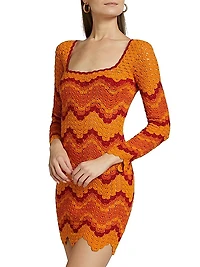 Sumac Crochet Chevron Minidress