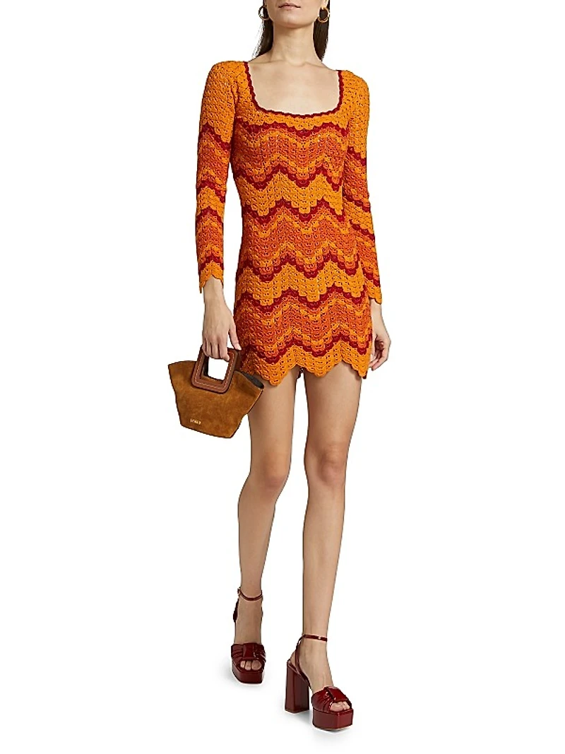 Sumac Crochet Chevron Minidress