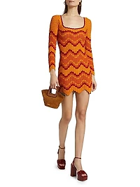Sumac Crochet Chevron Minidress