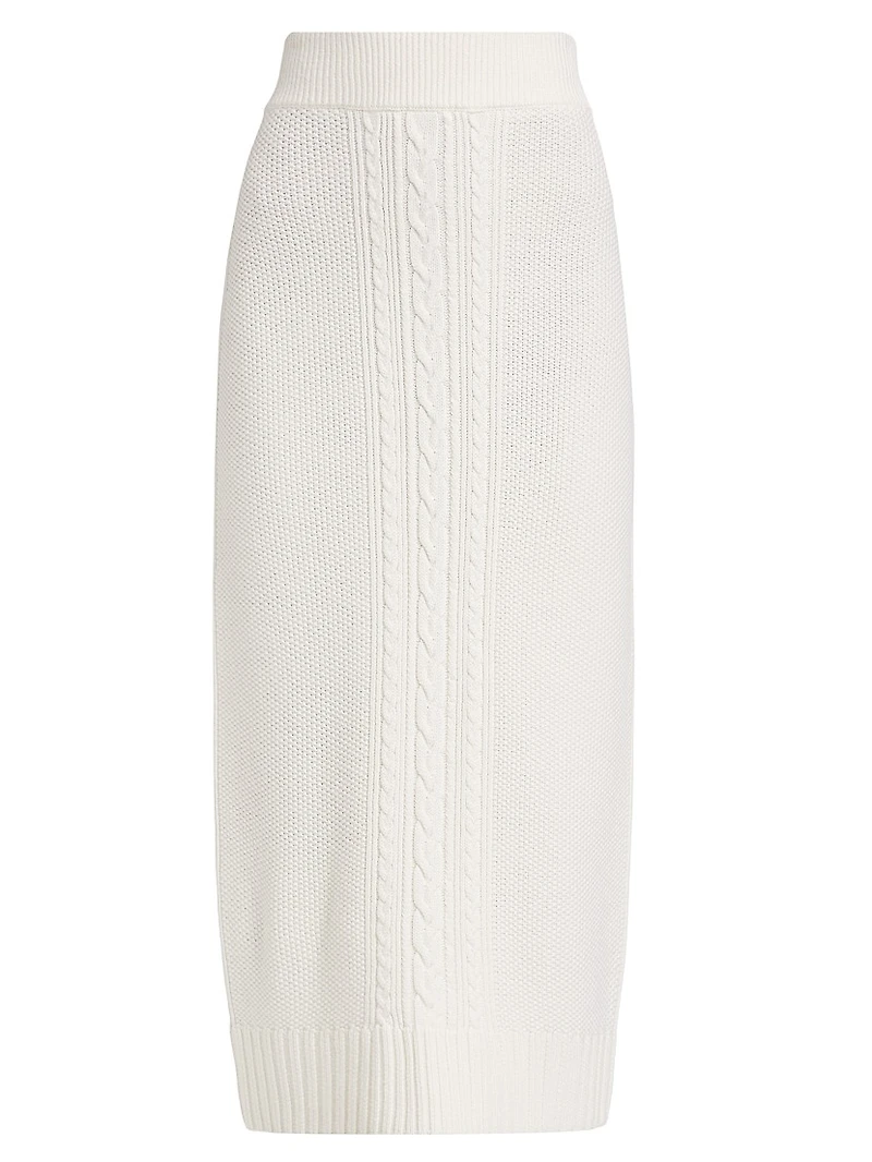 Valentin Wool Cable-Knit Maxi Skirt