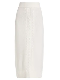 Valentin Wool Cable-Knit Maxi Skirt