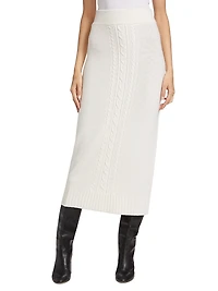 Valentin Wool Cable-Knit Maxi Skirt