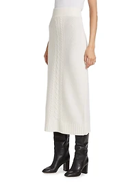 Valentin Wool Cable-Knit Maxi Skirt