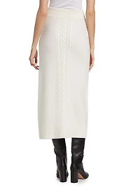 Valentin Wool Cable-Knit Maxi Skirt