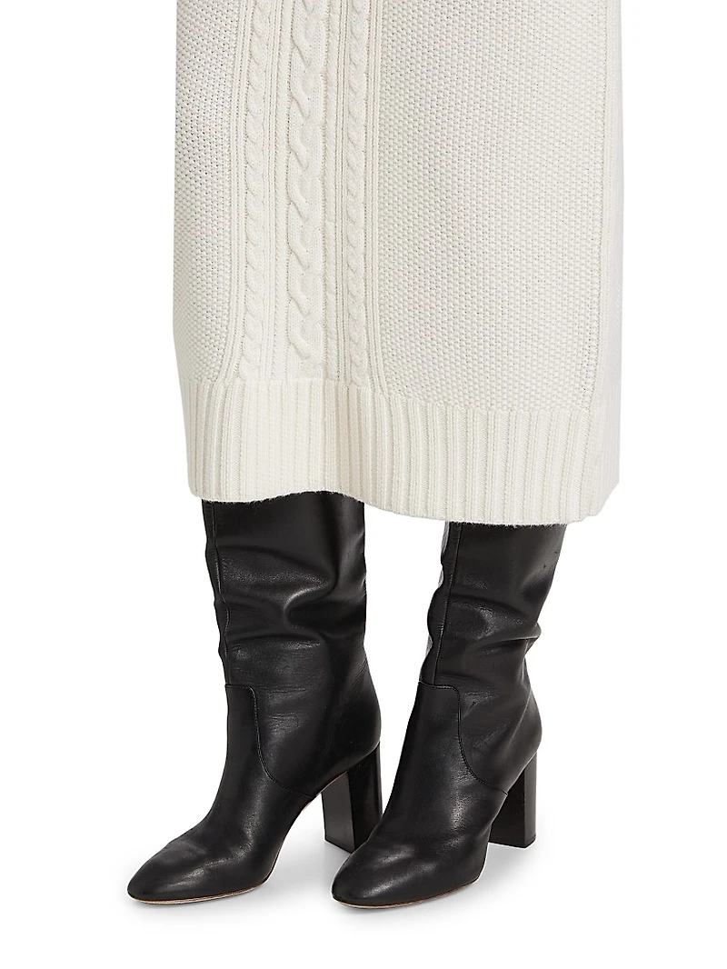 Valentin Wool Cable-Knit Maxi Skirt