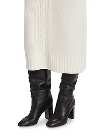 Valentin Wool Cable-Knit Maxi Skirt