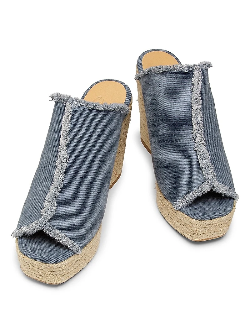 Fatima 95MM Canvas Wedge Espadrilles