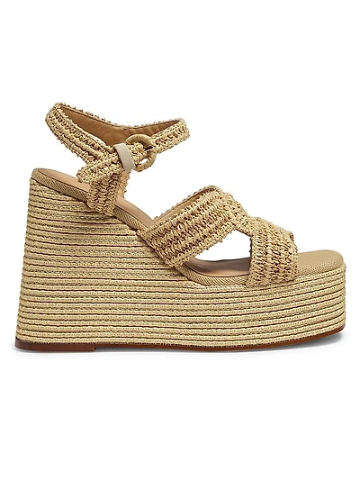 Fiodora Raffia Wedge Sandals