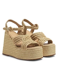 Fiodora Raffia Wedge Sandals