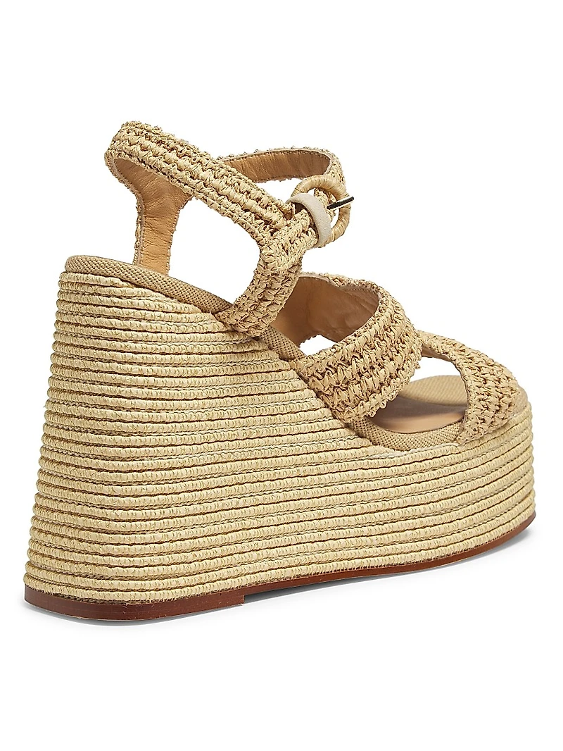 Fiodora Raffia Wedge Sandals