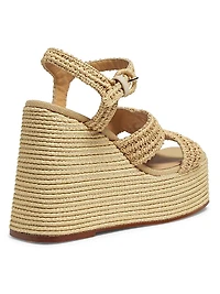 Fiodora Raffia Wedge Sandals